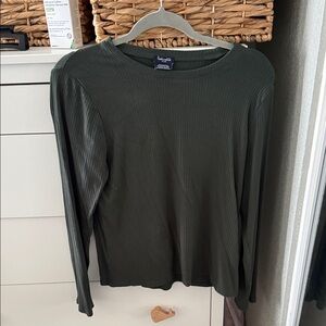 Dark Green Long Sleeve Top